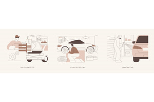 Car fixing isolated cartoon vector, a Person Illustration by Visual Generation