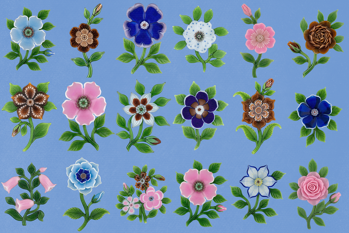 Blown Glass Flowers Collection, an Object Graphic by The Flossy Finch (Photo 14 of 15)
