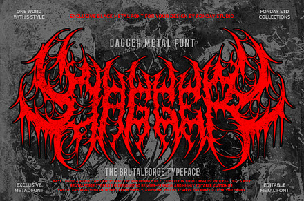 Dagger Death Metal Font, a Blackletter Font by Fonday Studio