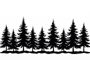 Pine Forest Silhouette Bundle, a Graphic by hafijul (Thumbnail 7 of 16)