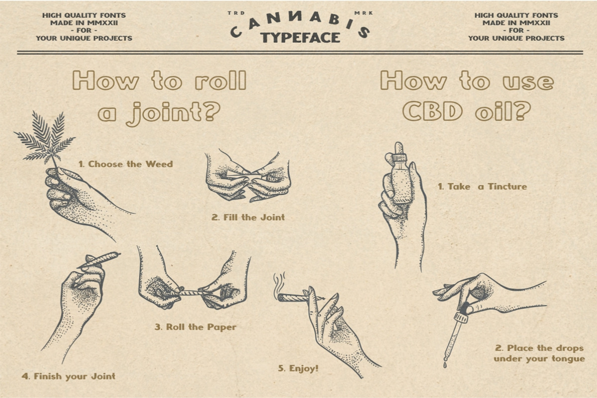 CANNABIS vintage font, a Font by Fat Hamster (Photo 8 of 10)