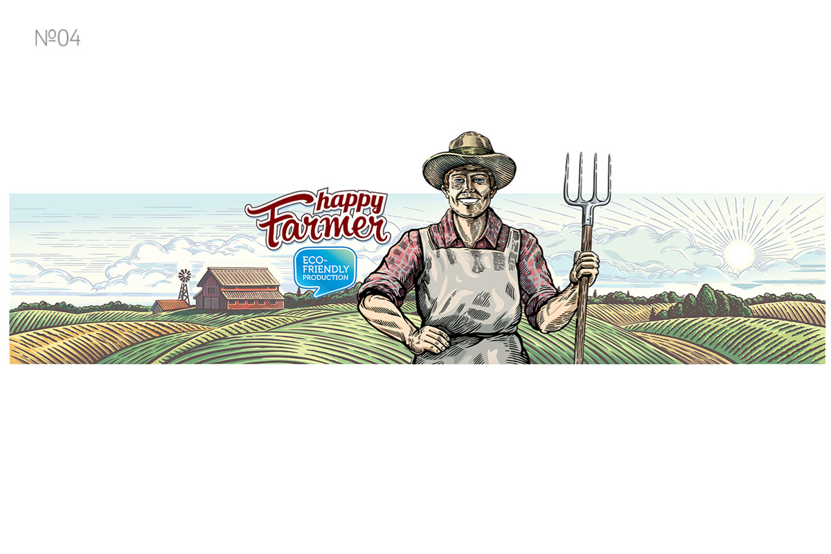 Happy Farmer, a Work Illustration by Countryside life (Photo 5 of 16)