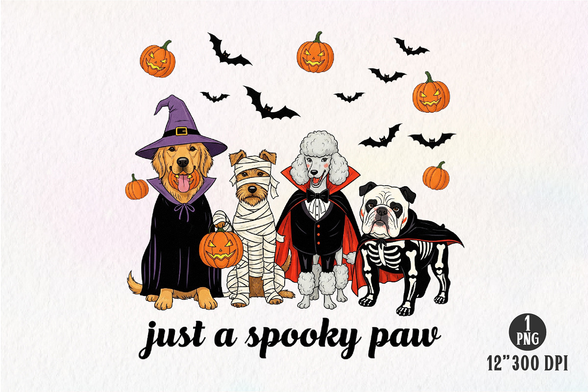 Dog Halloween Just a Spooky Paw Png, an Illustration by Dream Creation (Photo 1 of 5)