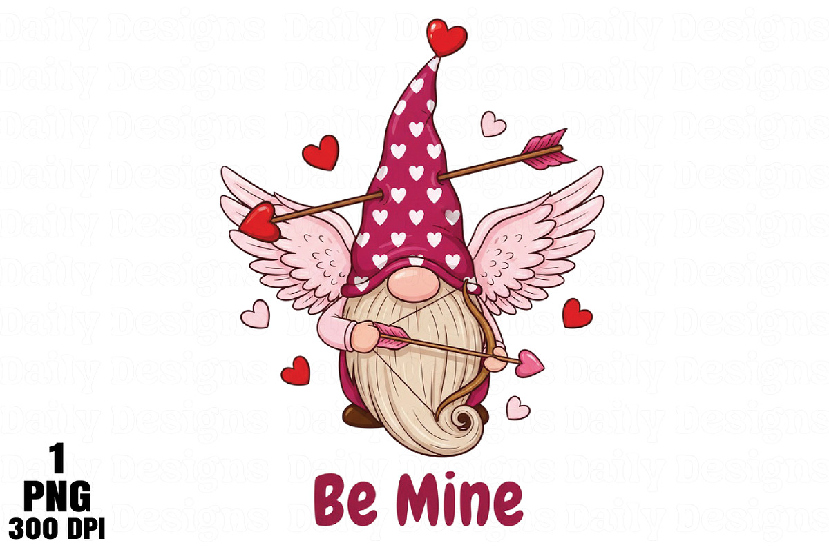 Be Mine Gnome Valentines Png, an Illustration by Daily.Designs (Photo 1 of 5)