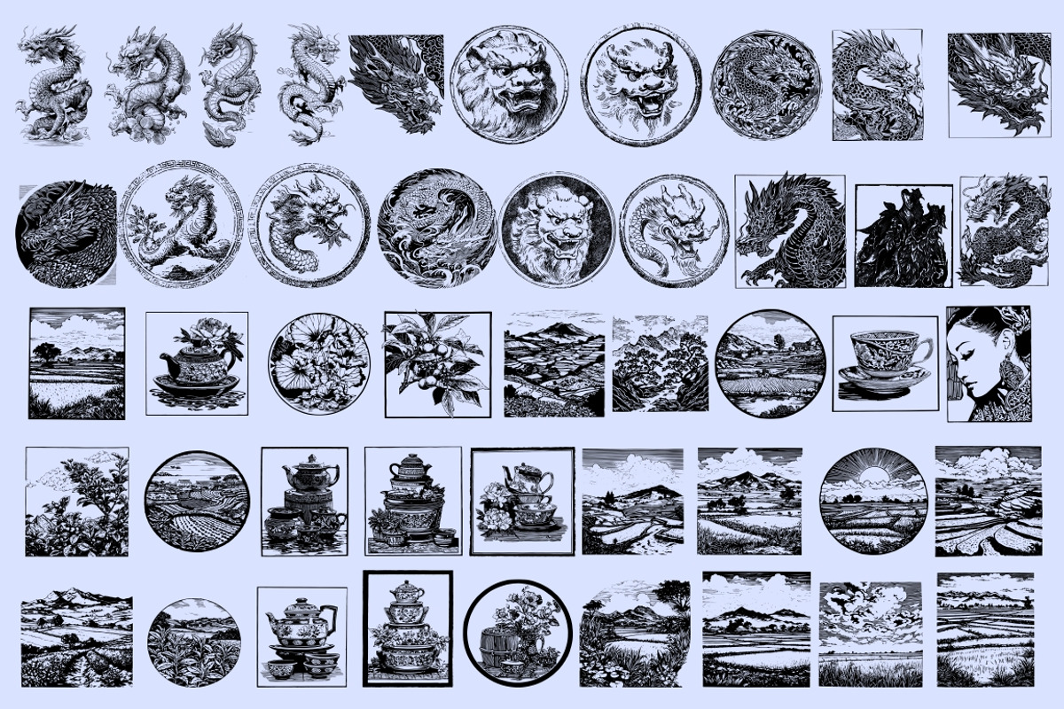 Chinese Culture vector illustrations, an Object Illustration by Nocturnal Wolf (Photo 8 of 19)