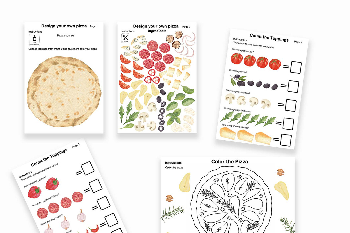 Pizza Activity Book for Kids, an Education Illustration by Sunshine Art (Photo 5 of 6)