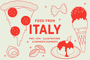 Italian Food Vector Illustrations, a Food Illustration by TheFoodAtlas (Thumbnail 1 of 16)