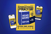 International Literacy Day Flyer Set, a Flyer Template by The Good Store (Thumbnail 1 of 2)