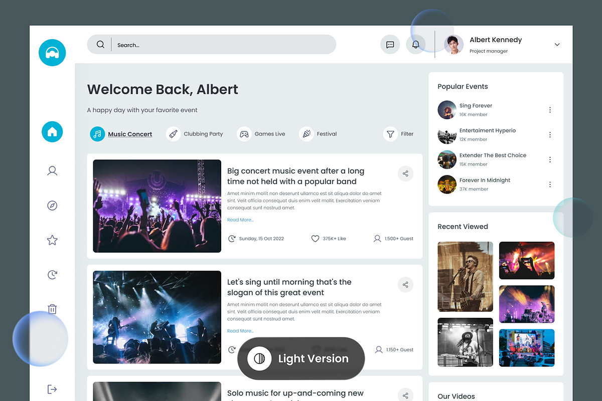 Findfest - Event Club Dashboard, an UI Kit Template by SLAB! Design (Photo 5 of 6)