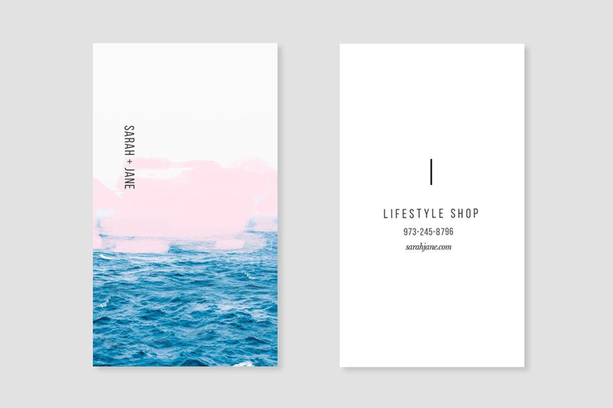 Ocean + Pink Business Card Template, a Business Card Template by Human-made. Made to feel. (Photo 4 of 4)