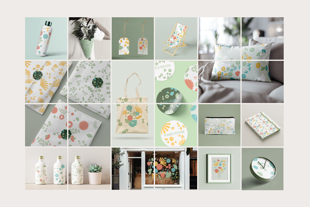 Collection of floral symbols, vector, a Pattern Graphic by AnneCeline (Photo 5 of 6)