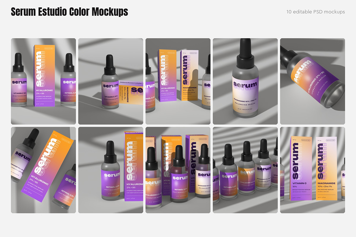 Serum Estudio Color Mockup Pack, a Cups & Container Mockup by Motion-Box (Photo 3 of 4)