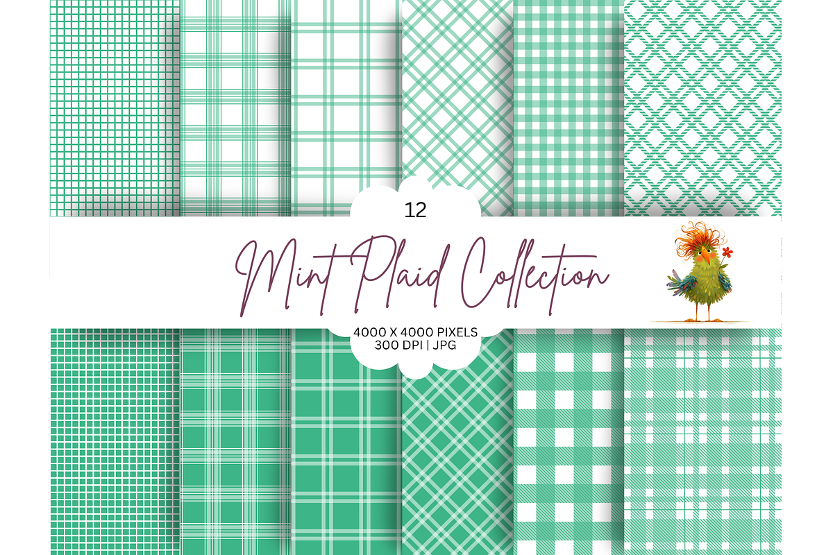 Mint Green Plaid Collection, a Pattern Graphic by Earley Bird Design Studio (Photo 1 of 7)