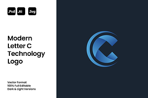 Modern Letter C Technology Logo, a Branding & Logo Template by Luxury Logos