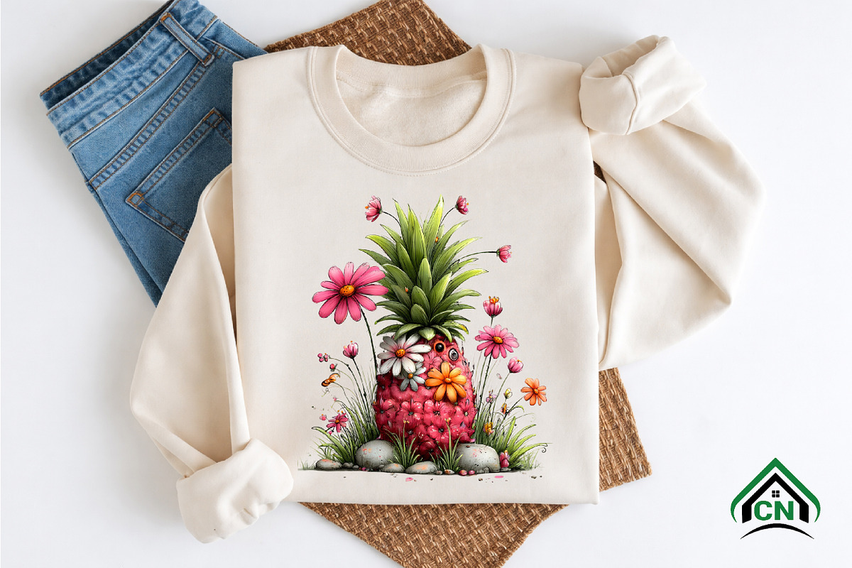 Summer Pineapple Clipart, an Illustration by Craft Nest (Photo 9 of 12)
