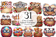Cute Animal Couple PNG Clipart, an Animal Illustration by KennedyStudio (Thumbnail 1 of 5)