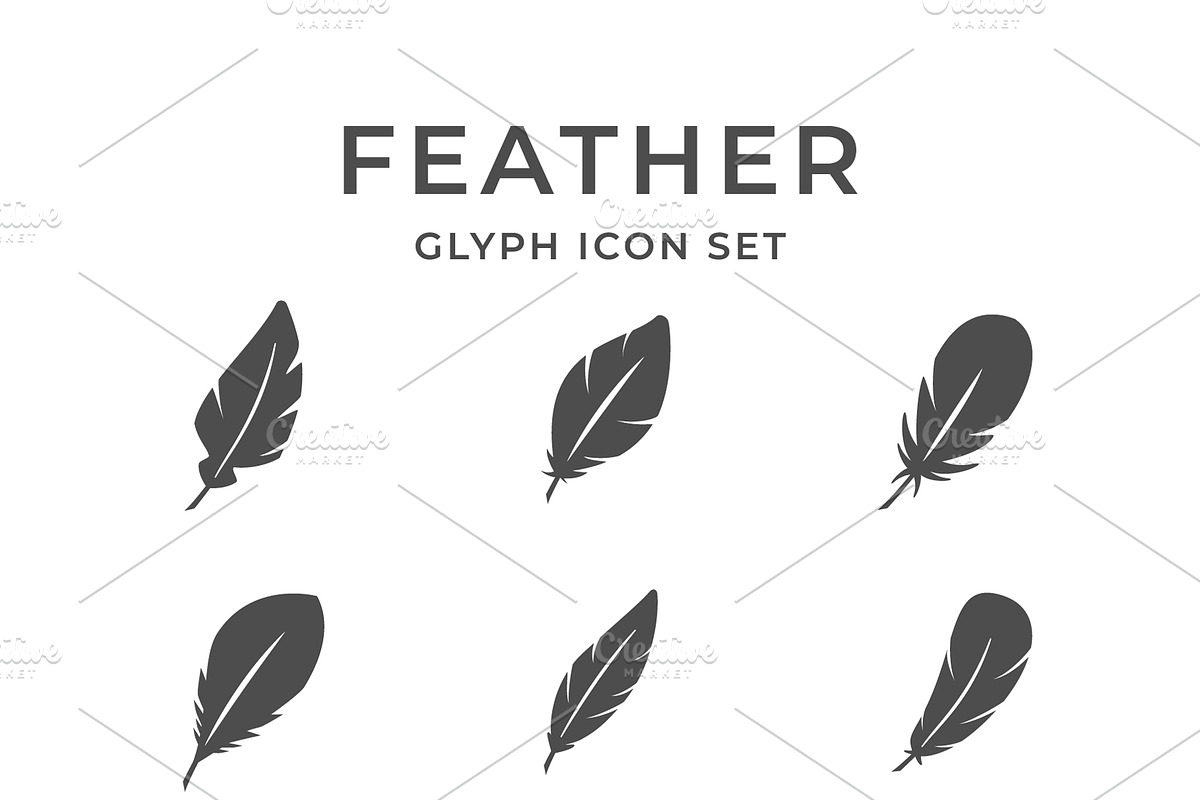 Set line icons of feather, a Solid Icon by motorama (Photo 1 of 2)