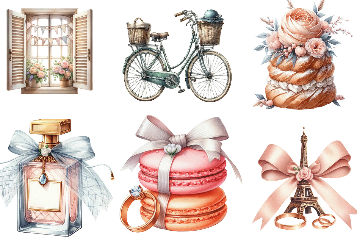 Parisian Just Married Clipart, an Illustration by Designking (Photo 3 of 4)