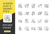 AI Radiology & Diagnostics Icon Set, an Outline Icon by Grand Design (Thumbnail 1 of 3)