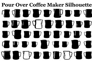 Pour Over Coffee Maker Silhouettes, a Graphic by musafir_fashion