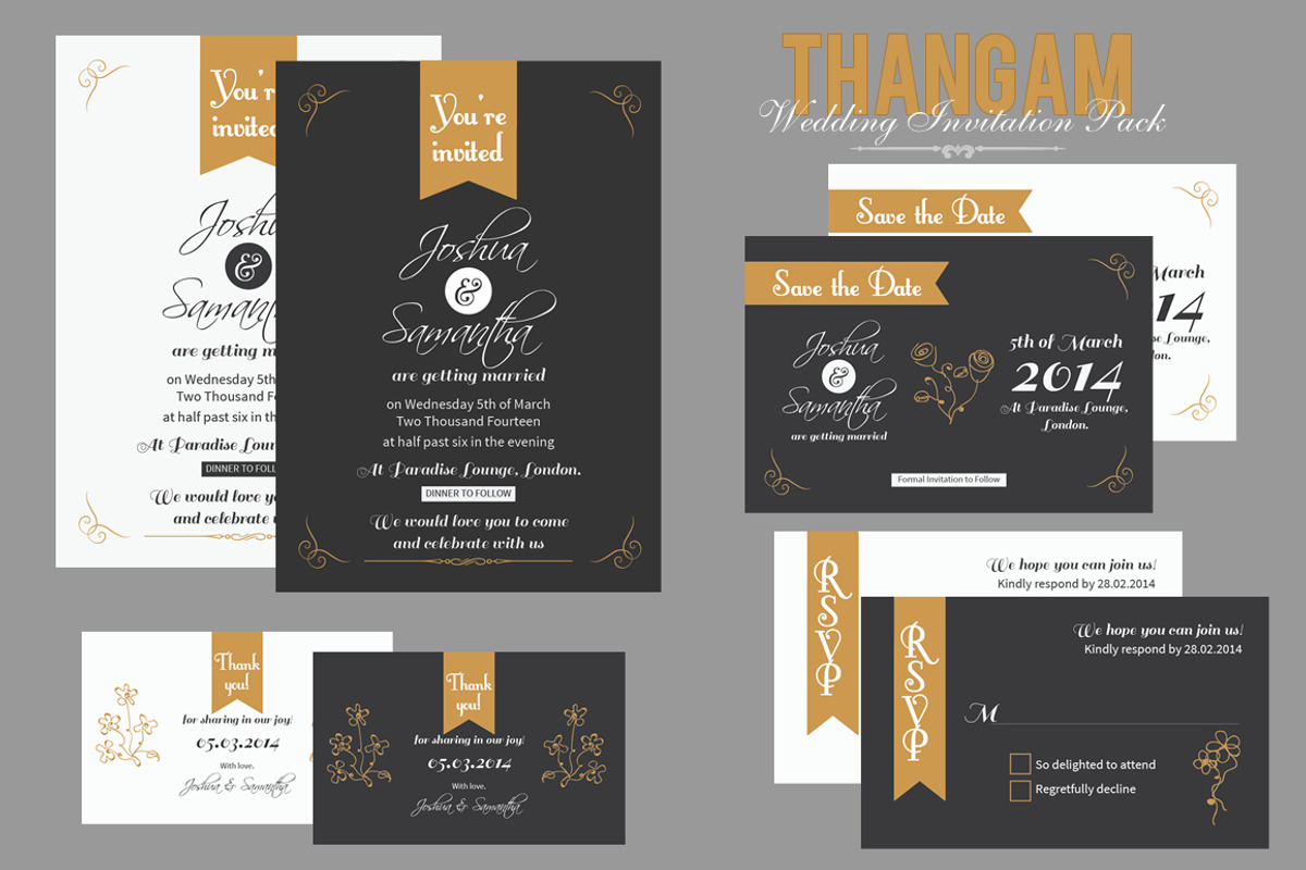 Thangam Wedding Invitation Pack, an Invitation Template by Niram Factory (Photo 1 of 5)
