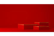 3d red podium pedestal with golden, an Illustration by Buch&Bee (Thumbnail 3 of 3)