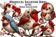Whimsical Valentine Birds Clipart, an Illustration by Dream Creation (Thumbnail 1 of 8)