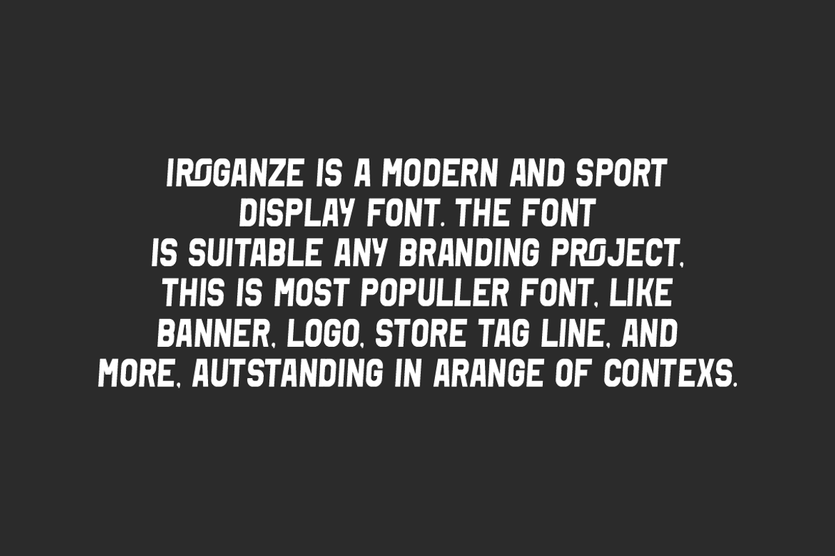 Iroganze - Thick & Sport Font, a Sans Serif Font by QR Design Studio (Photo 2 of 7)
