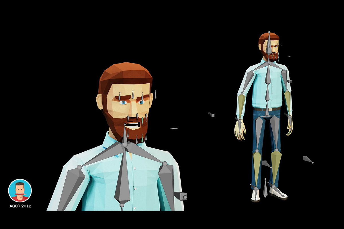 Low Poly Bearded Man, a Characters & Person 3D Model by Agor2012 shop (Photo 4 of 5)