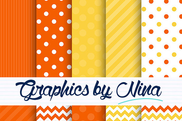 Orange And Yellow Digital Papers