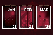 2025 Wall Calendar Dark Red Theme, a Stationery Template by Boris Cupac (Thumbnail 2 of 5)