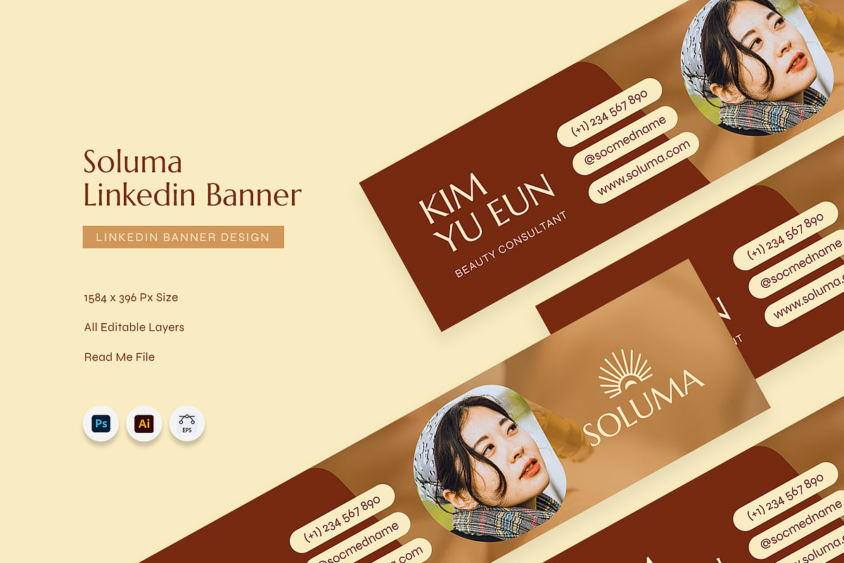Soluma - LinkedIn Banner, a Social Media Template by Fannan Studio (Photo 1 of 3)