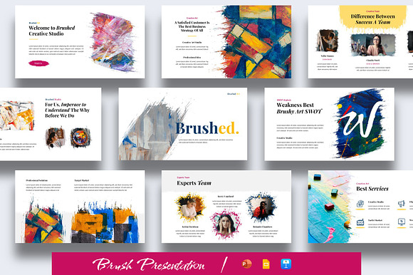 Brush Design Presentation Template preview 2