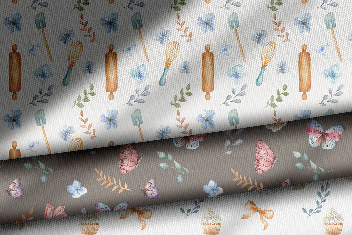 Watercolor blue Baking Clipart Set, an Illustration by ViolettaKh (Photo 6 of 9)