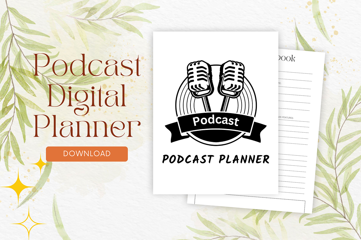 Podcast Planner Canva Template + PDF, a Stationery Template by Designbudy (Photo 2 of 7)
