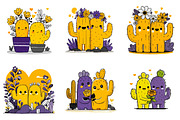 Cute Cactus Couple Valentine Clipart, an Illustration by DreamArtGraphic (Thumbnail 3 of 4)