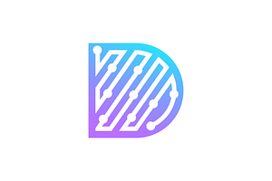 Modern Letter D Digital Logo Templat, a Branding & Logo Template by Advateik ™