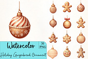 Holiday Gingerbread Ornament Clipart, an Illustration by CrexoraLab (Thumbnail 1 of 5)
