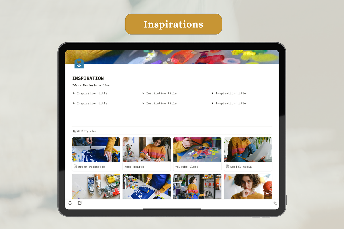 Notion planner for creatives, a Design Template by Petite Zakka Boutique (Photo 2 of 9)