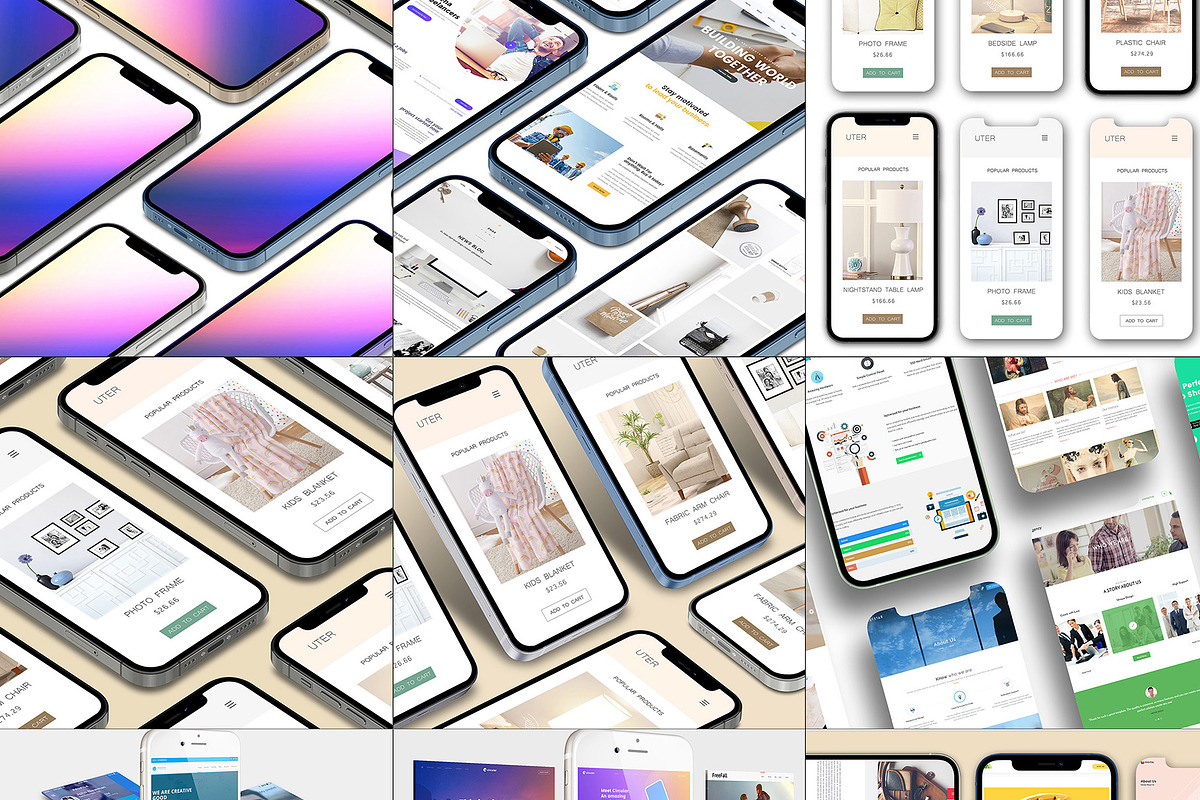 ALL 3D iPHONE MOCK-UP BUNDLE VOL-4, an iPhone Mockup by Graphicsworld125 (Photo 2 of 21)