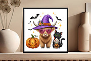 Halloween Highland Cow Png, an Illustration by Black Bird Studio (Thumbnail 4 of 4)