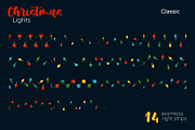 Christmas Lights Borders & Patterns, a Seasonal Illustration by moja doodle (Thumbnail 8 of 10)