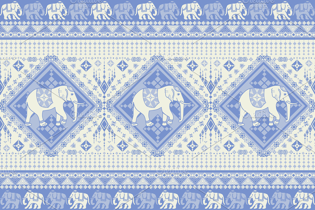 Blue Elephant pattern