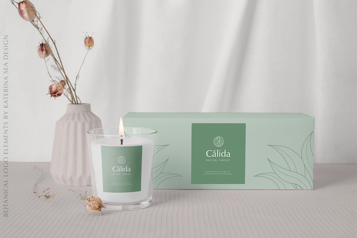 Botanical line art logo elements, a Branding & Logo Template by Katerina.Sea.Design (Photo 4 of 11)