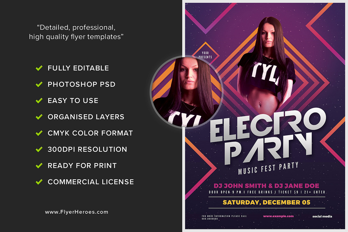 Club Flyer 01, a Flyer Template by FlyerHeroes (Photo 2 of 4)