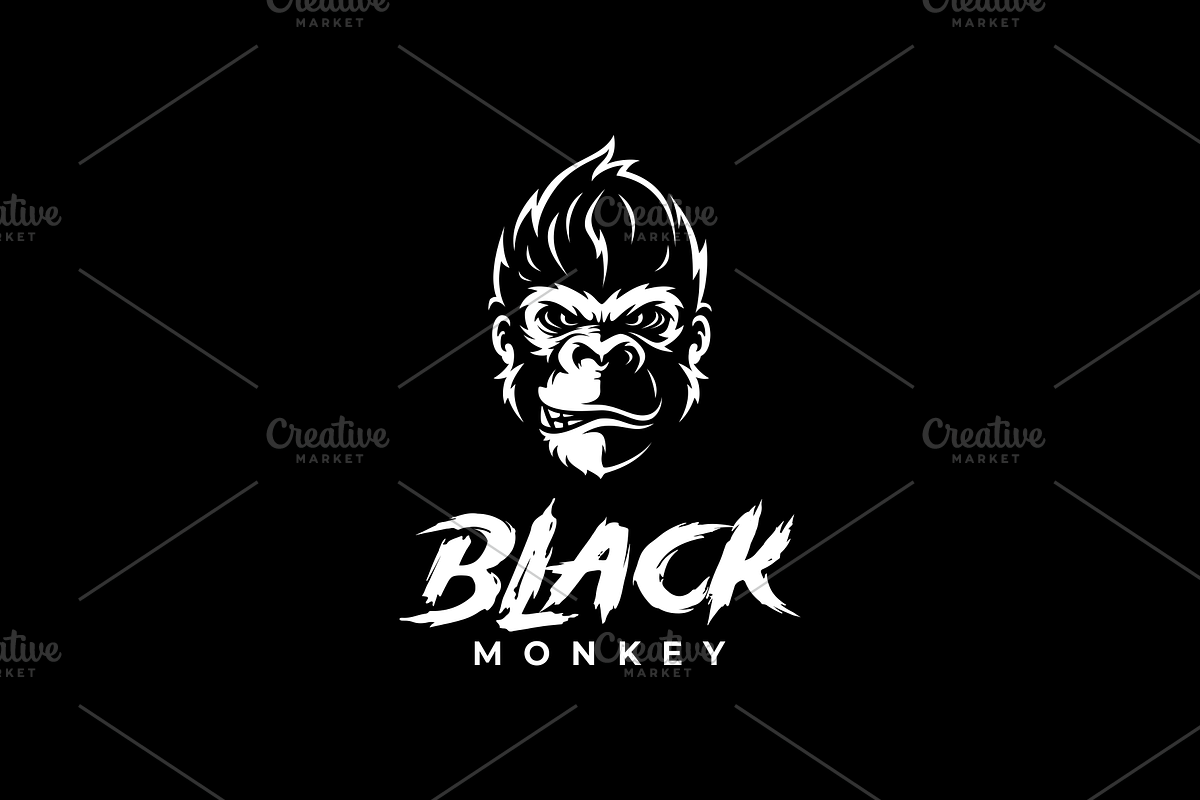 Black Monkey Logo, a Graphic by VectorCrow (Photo 1 of 3)