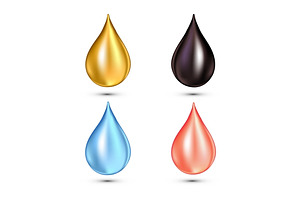 Set of drops of different color