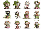 St. Patrick's Cats Clipart, an Illustration by DreamArtGraphic (Thumbnail 3 of 4)