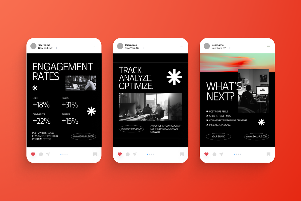 Analytics Report Instagram Post, a Social Media Template by Annora Studio (Photo 3 of 6)
