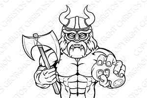 Viking Gamer Gladiator Warrior, a Technology Illustration by Christos Georghiou